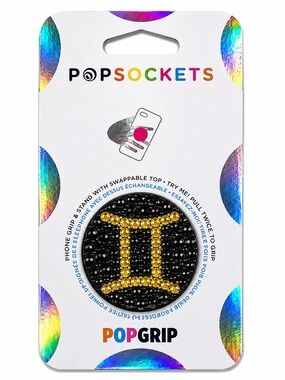 Luxe Crystal Gemini ♊️ Theme Diamonds PopSocket Phone Holder Grip New